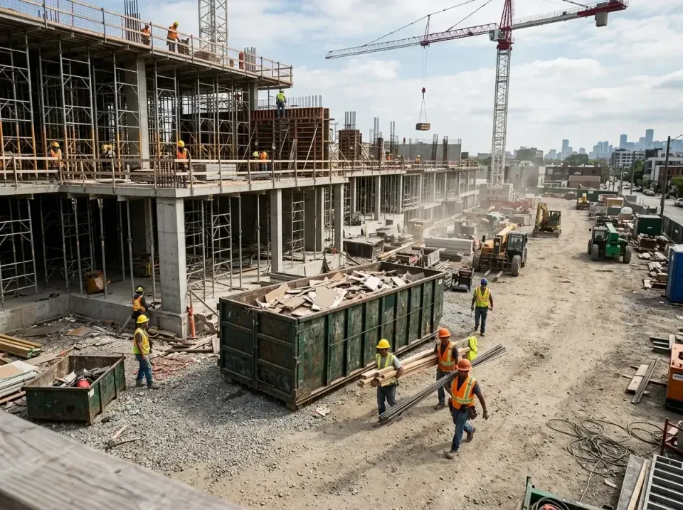 commercial-construction-site-w-002 — frequently asked questions, Low Cost Construction Dumpster Rental in Rochester, MN